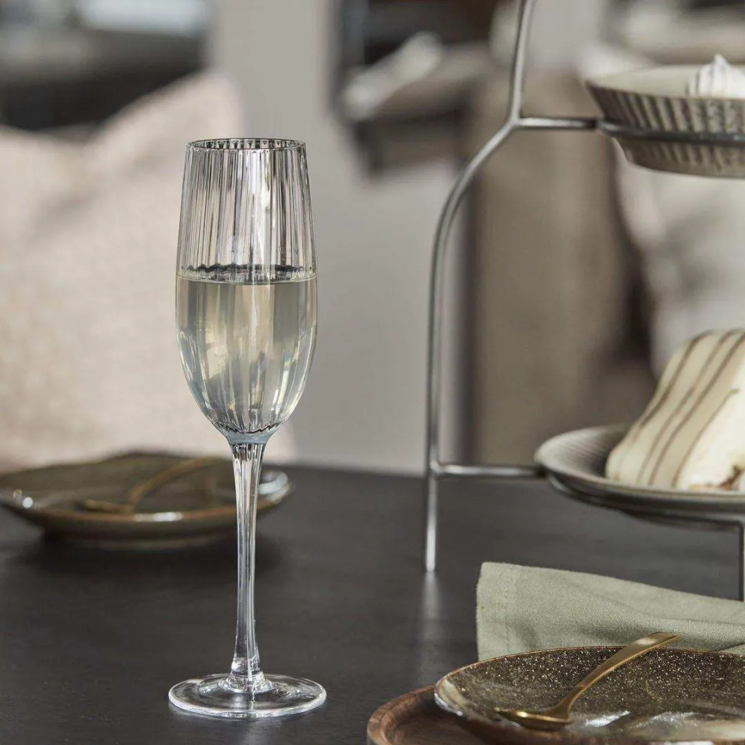 House Doctor Champagneglas Rill 23cl - Helder