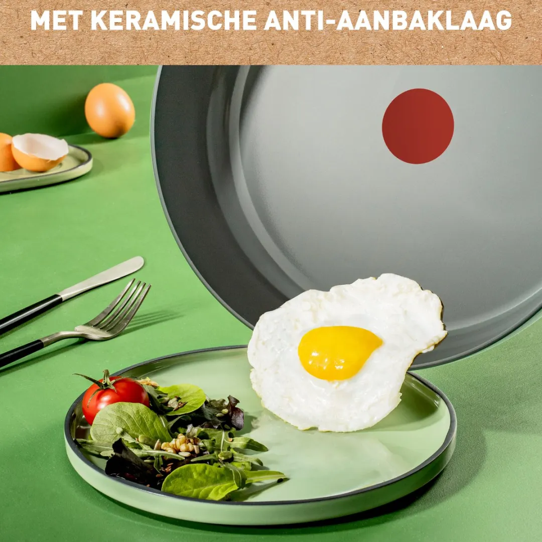 Tefal Renew+ Koekenpan 30cm - Keramisch - Grijs