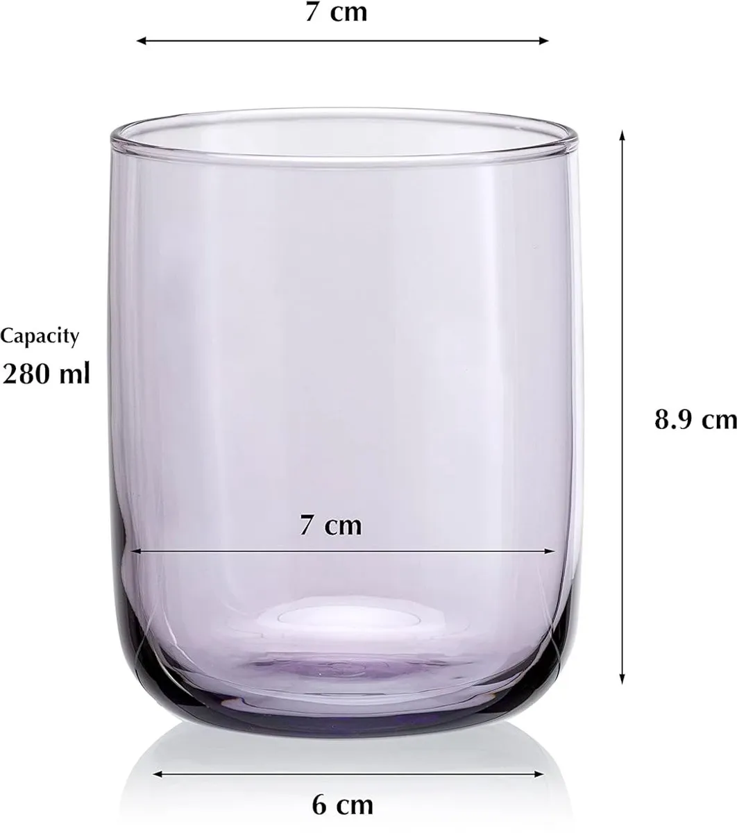 Pasabahce Iconic Waterglazen 280ml - Paars - 3 Stuks