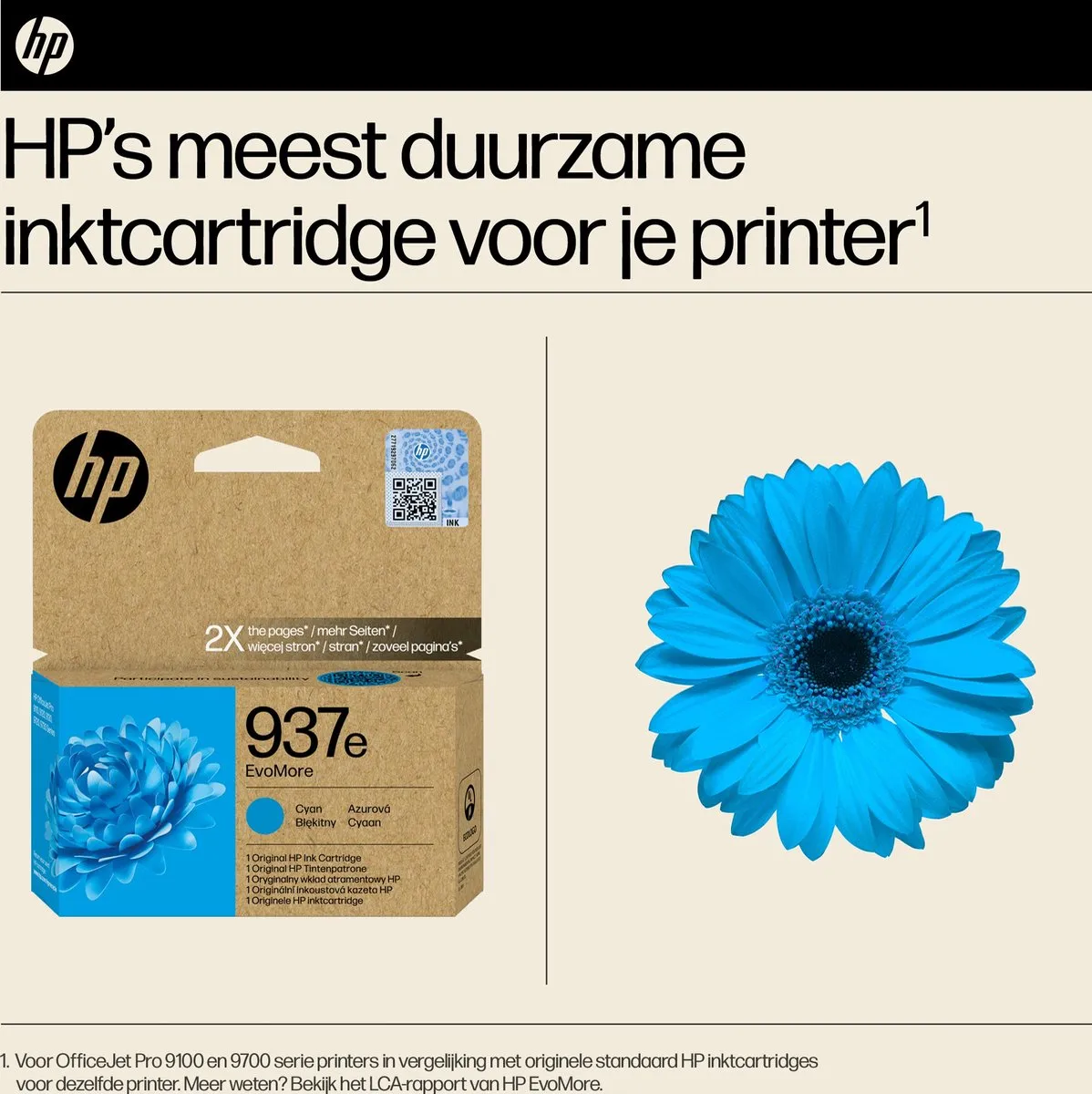 HP 937E Evomore Inktcartridge Cyaan 4S6W6NE - 1650 pagina's