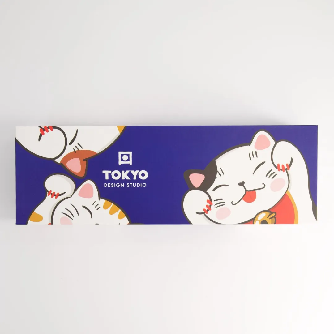 Tokyo Design Studio Kawaii Lucky Cat Koppenset 4 Stuks - 170ml - Meerkleurig