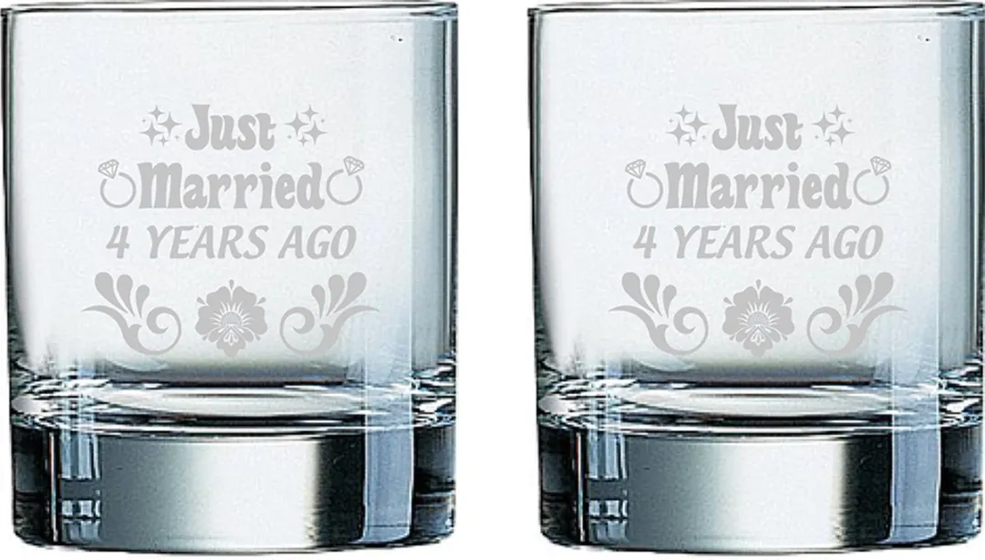 Arcoroc Whiskeyglazen Just Married 4 Years Ago