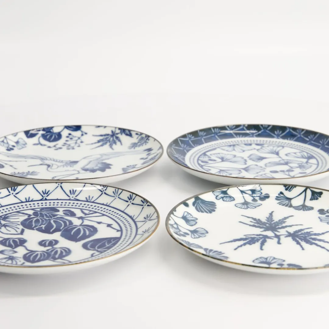 Tokyo Design Studio Flora Japonica Bordenset 4-delig - 16cm - Porselein - Blauw/Wit - afbeelding 6 van 6