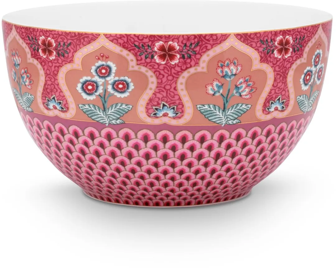 Pip Studio Flower Festival Serveerschaal 18cm - Donkerroze