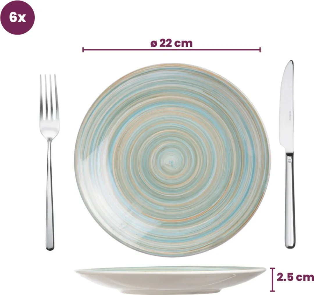 Cosy&Trendy Turbolino Keramisch Bord 22cm - Lichtblauw