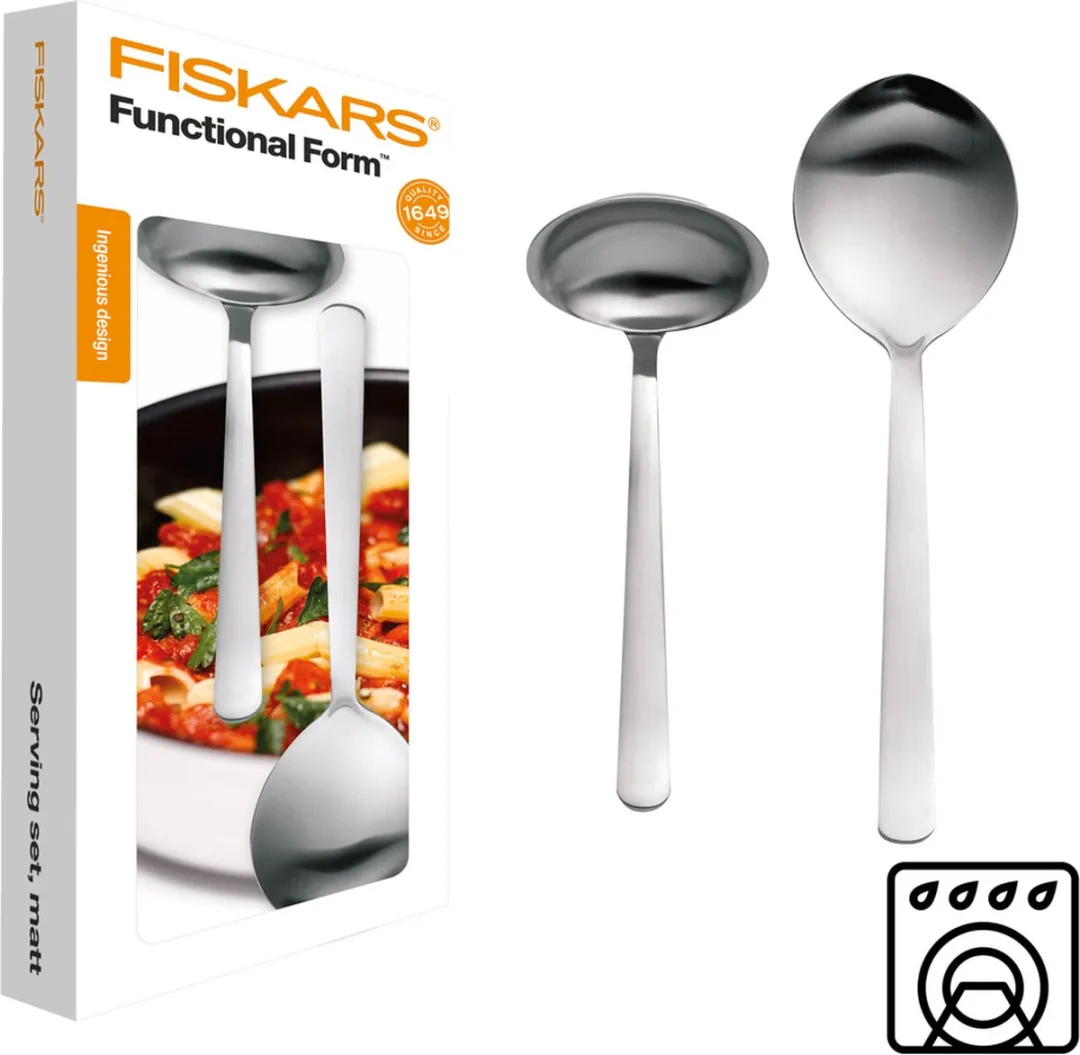 Fiskars RVS Opscheplepels 1002959 - 2-delig - Zilver
