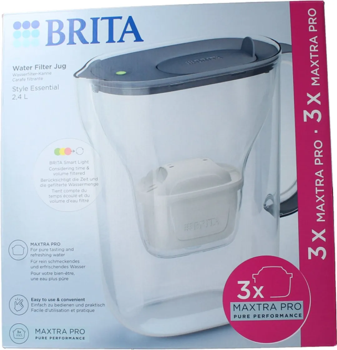 BRITA Style Essential Waterfilterkan 2,4L - Blauw - 3x MAXTRA PRO