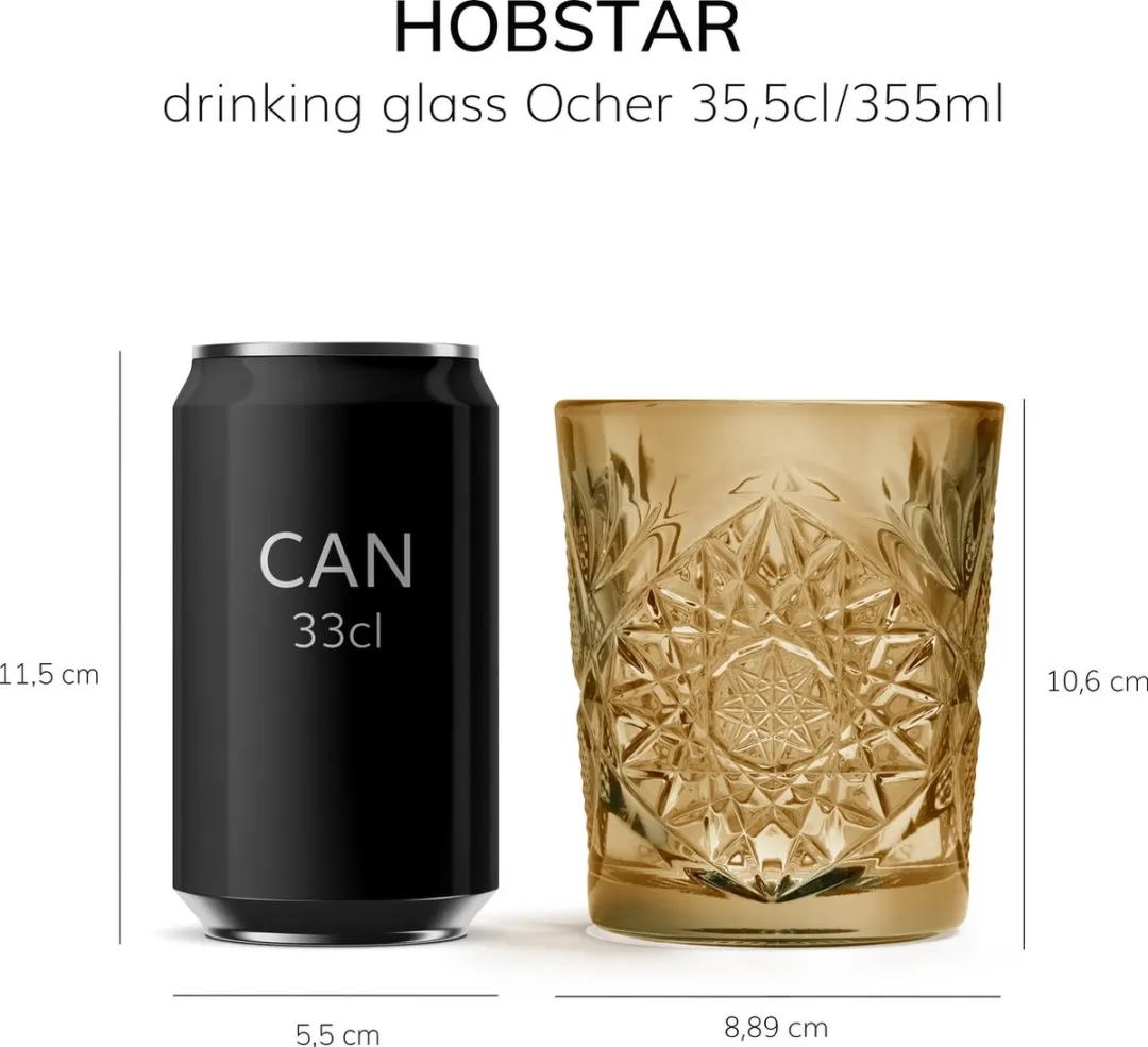 Libbey Hobstar Drinkglas - Oker - 6 Stuks