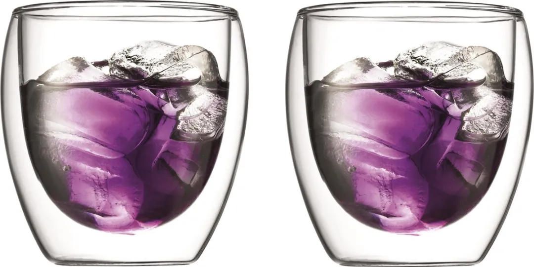 set van 2 dubbelwandige glazen 25cl
