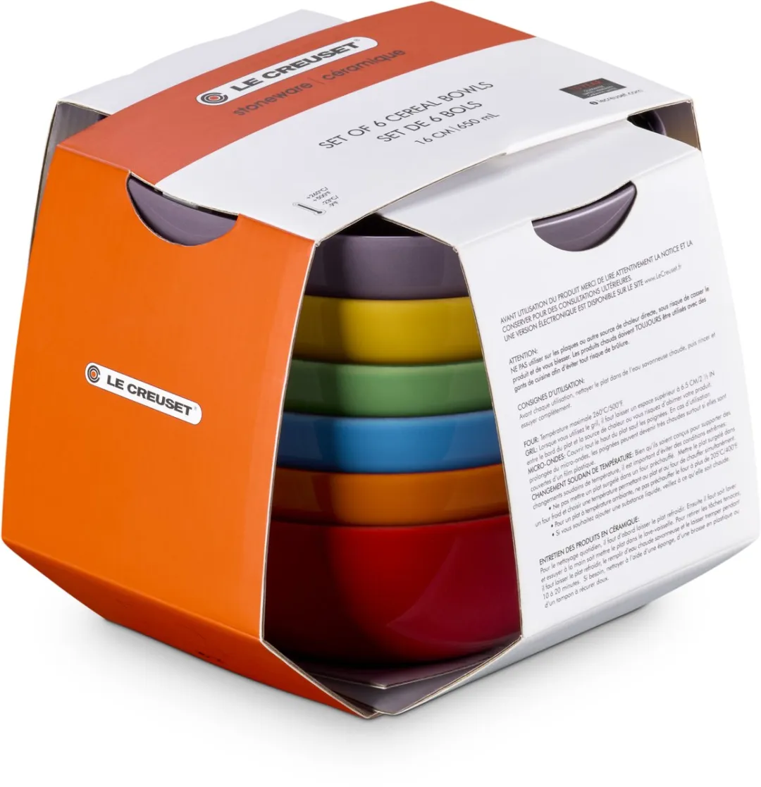 Le Creuset Vancouver Ontbijtkommen 16cm - 6 Stuks