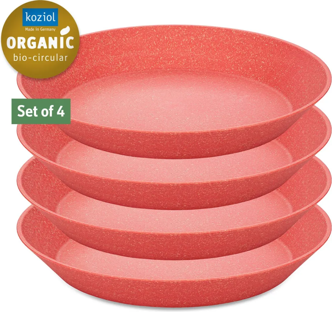 Koziol Connect Diepe Bord Set 24cm - Roze - 4 Stuks