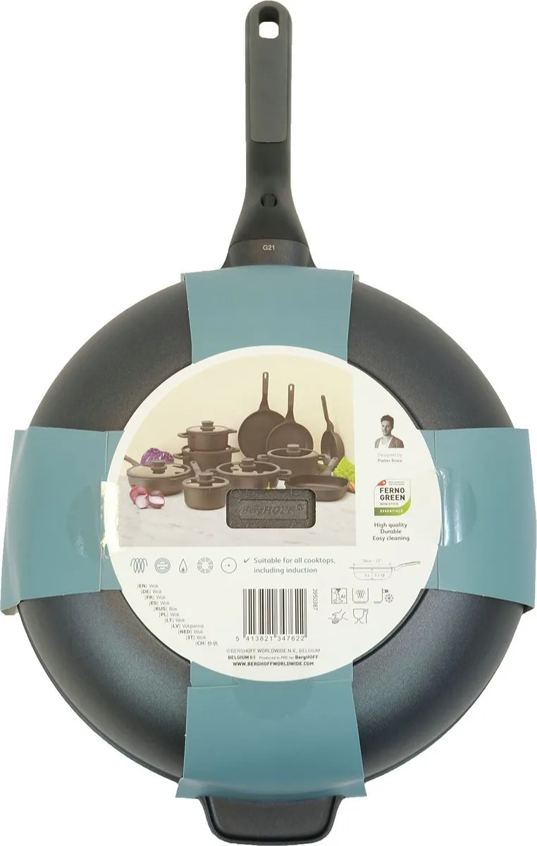 BergHOFF Wokpan 30cm - Zwart - 5L - afbeelding 6 van 6