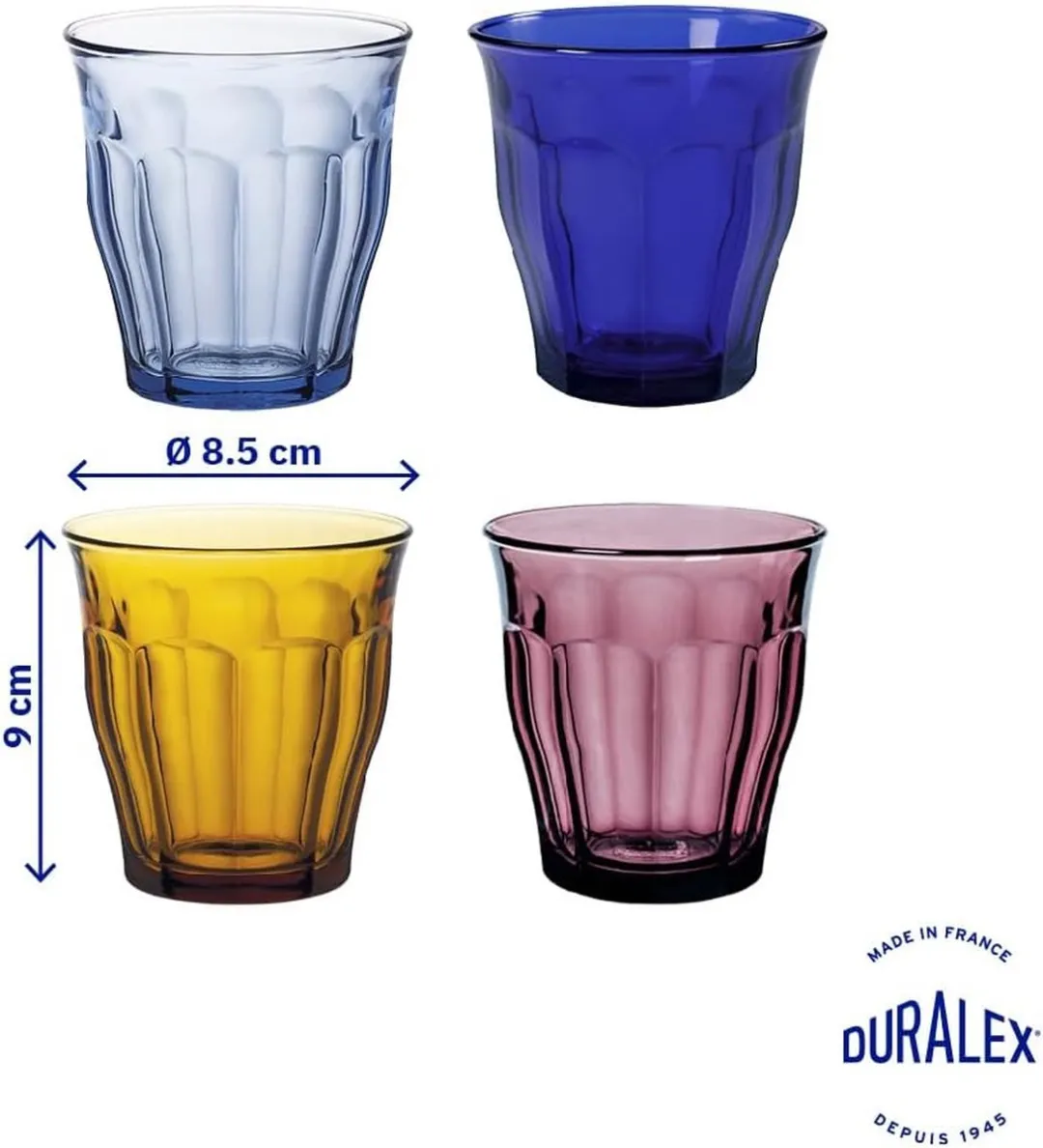 Duralex Picardie Set 4 Geharde Glazen 25cl
