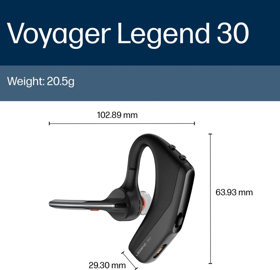 Poly Voyager Legend 30 Headset - Zwart - afbeelding 6 van 6