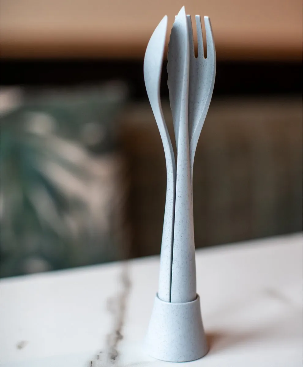 Koziol Tulip Bestekset 22,5cm - Grijs - 4-delig