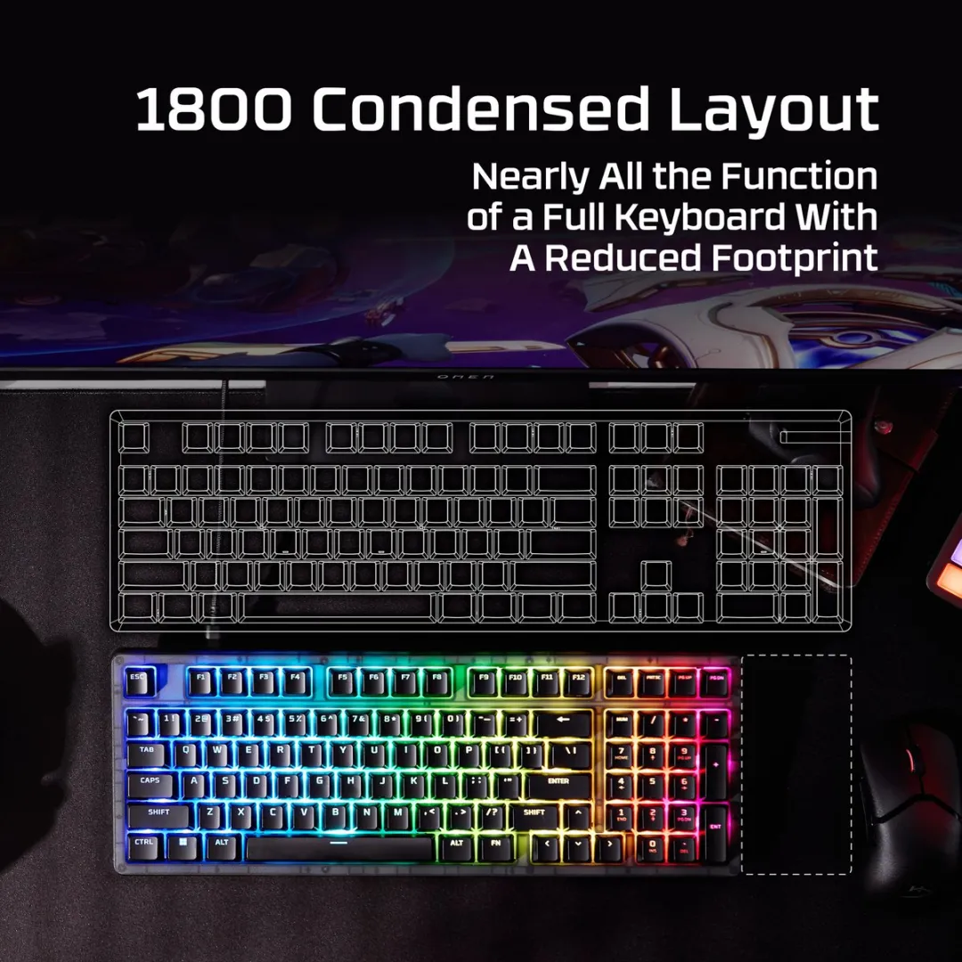 HyperX Origins 2 1800 Mechanisch Gamingtoetsenbord - US QWERTY - Zwart - afbeelding 6 van 6