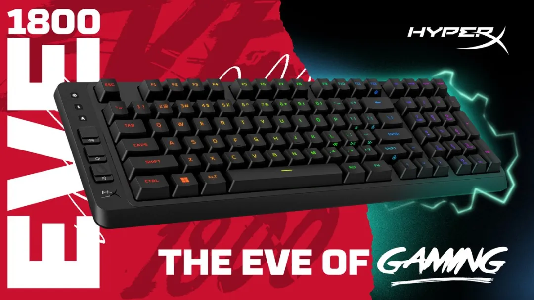 HyperX Eve 1800 Gamingtoetsenbord - Zwart - afbeelding 6 van 6