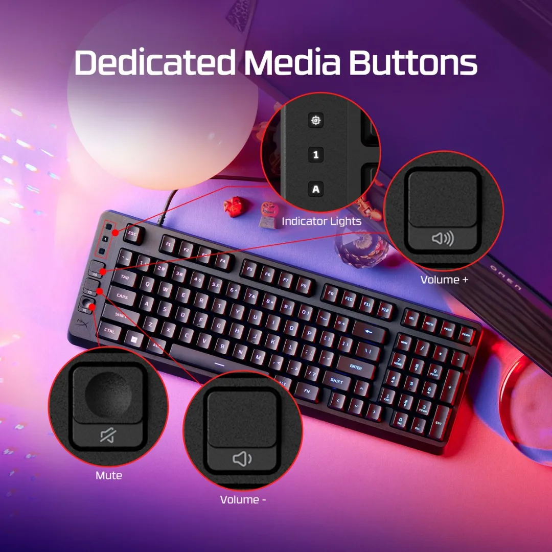 HyperX Eve 1800 Gamingtoetsenbord - Zwart