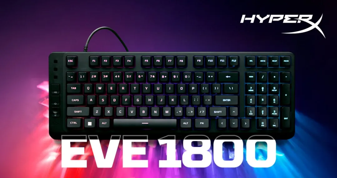 HyperX Eve 1800 Gamingtoetsenbord - Zwart