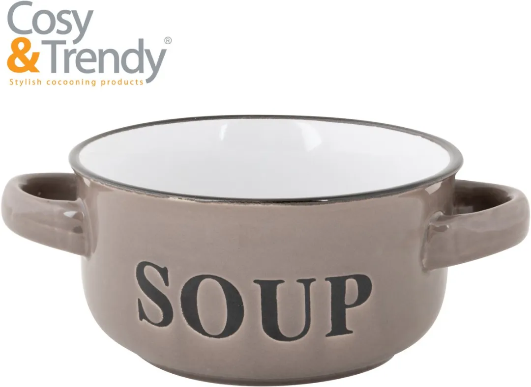 Cosy&Trendy Soepkommen Classic Taupe - 4 Stuks 470ml