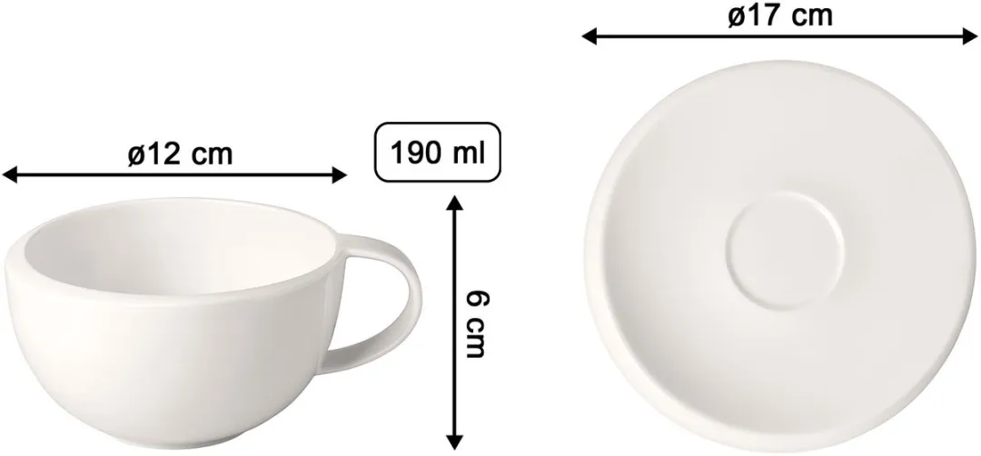 Villeroy & Boch NewMoon Koffiekop en -schotel 190ml - Wit