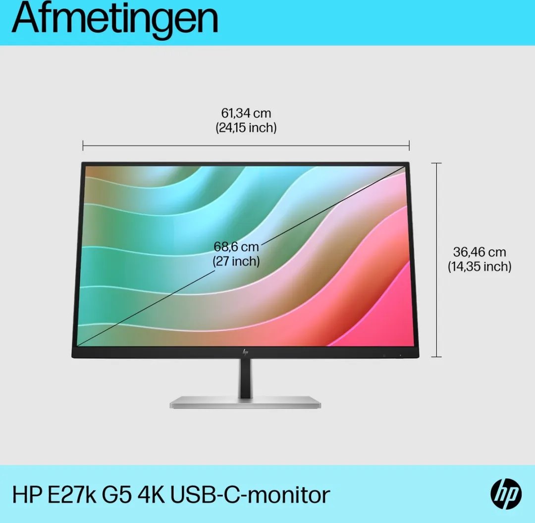 HP 6N4C4AA#ABB Monitor 27" Silver - 4K UHD - USB-C 65W