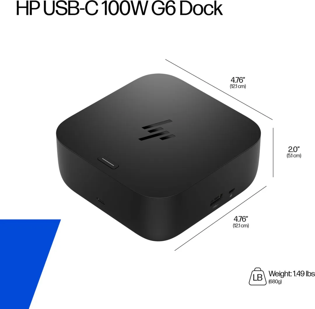 HP USB-C 100W G6 Dock - 4K Multi-Display - Zwart