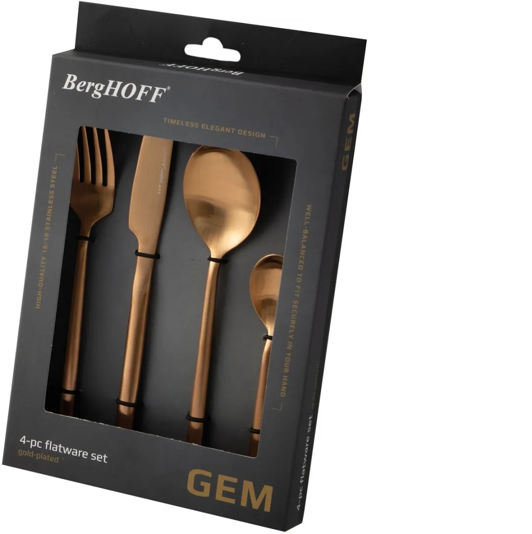 BergHOFF Bestekset Goud 4-delig - 4 Stuks