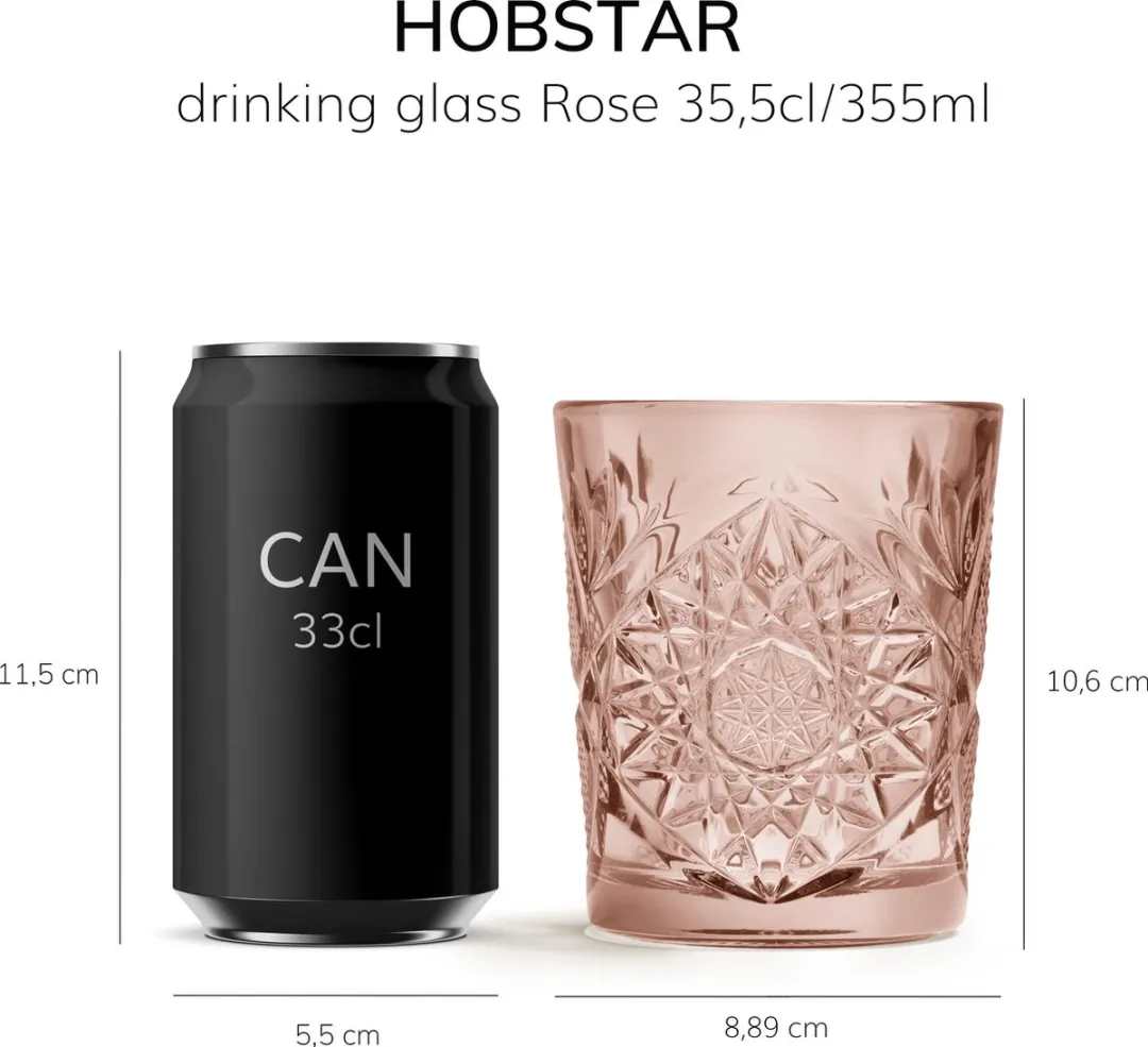 Libbey Hobstar Drinkglas Roze - 355ml - 6 Stuks - afbeelding 6 van 6