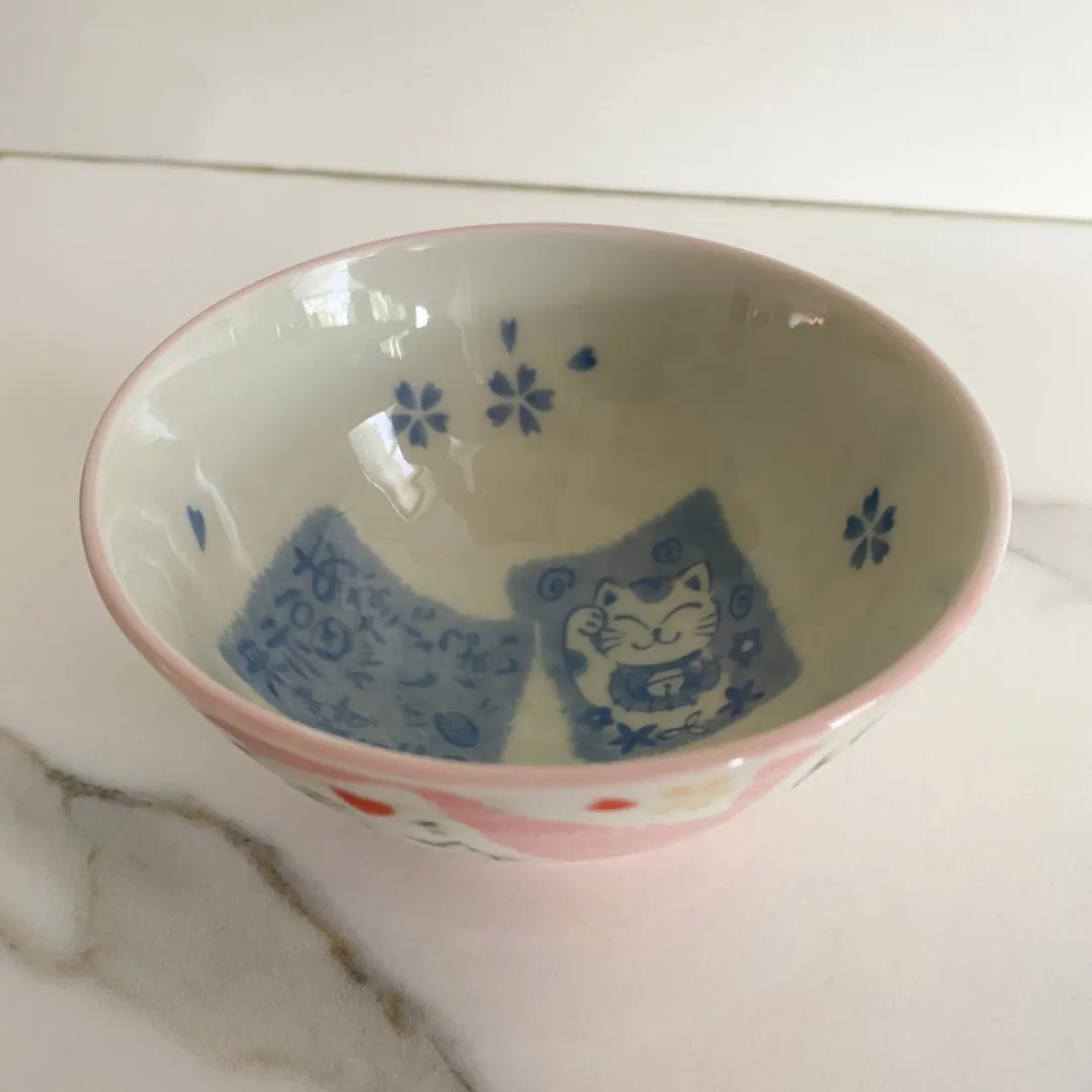 Tokyo Design Studio Kawaii Bowls Lucky Cat Kom - roze - 11.2x6cm