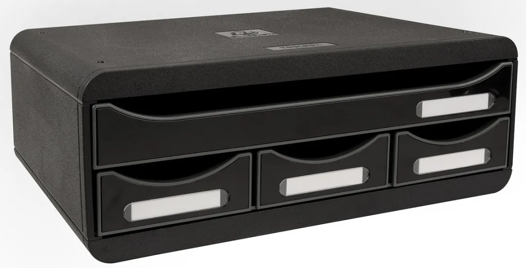 Exacompta TOOLBOX MINI 4 Lades - Zwart Glossy