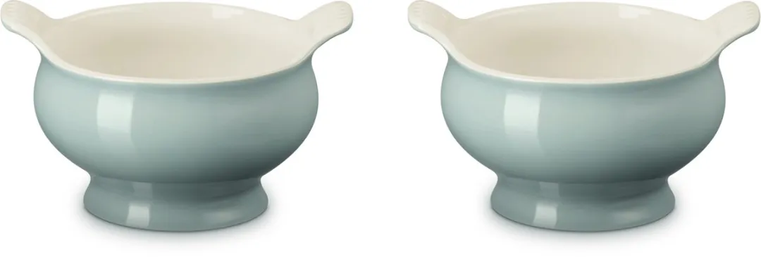 Le Creuset Soepkommen Set 2 Stuks - 0,60L - Grijs Aardewerk