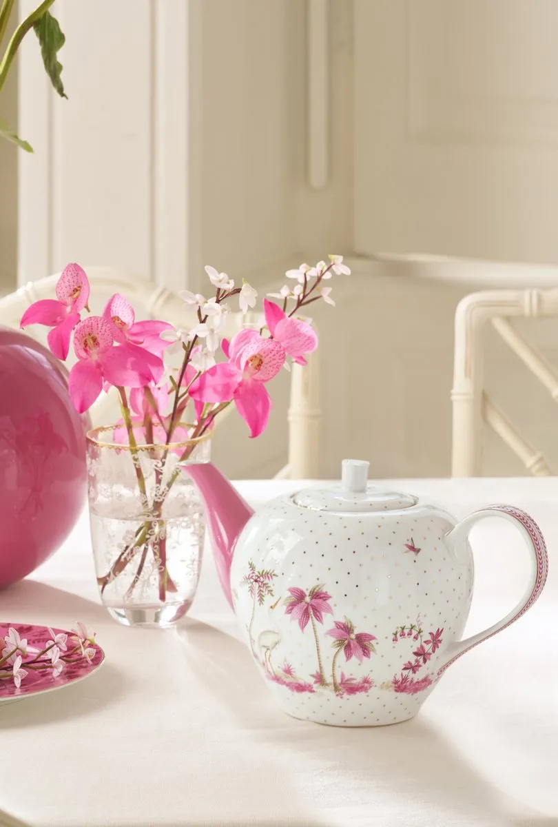 Pip Studio Jolie Theepot 1.6L - Roze/Goud Porselein