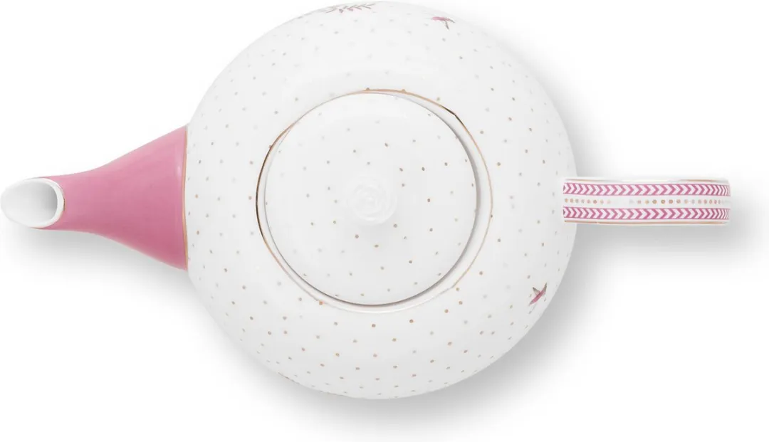 Pip Studio Jolie Theepot 1.6L - Roze/Goud Porselein