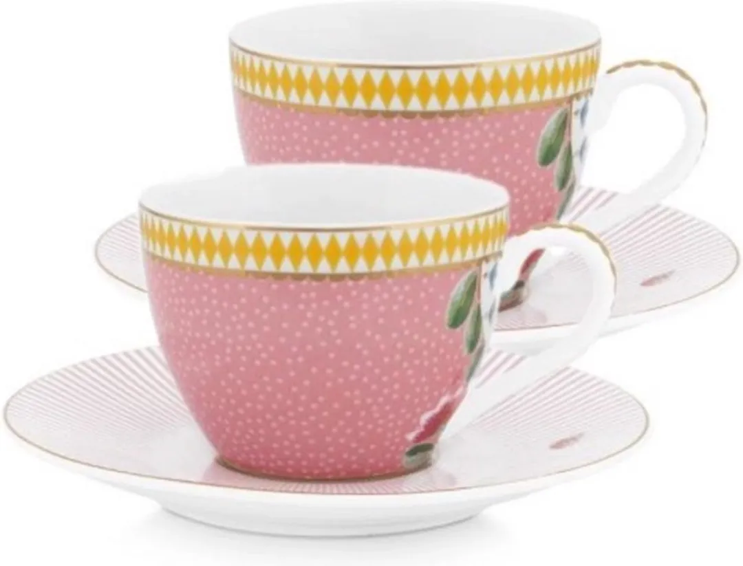 Pip Studio La Majorelle Espressokop - Roze - 2-delige set 120ml