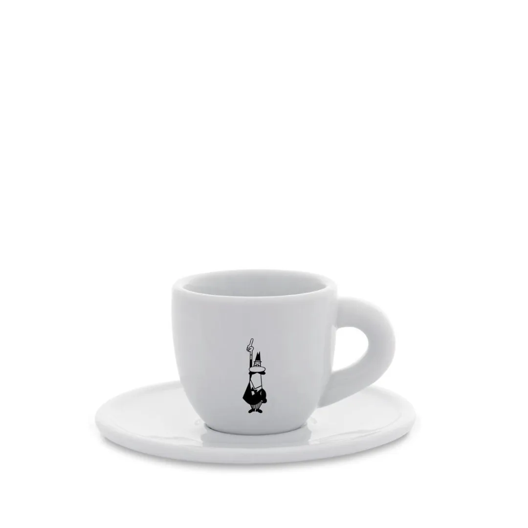 Bialetti Espressokop & Schotel 80ml - Porselein Wit