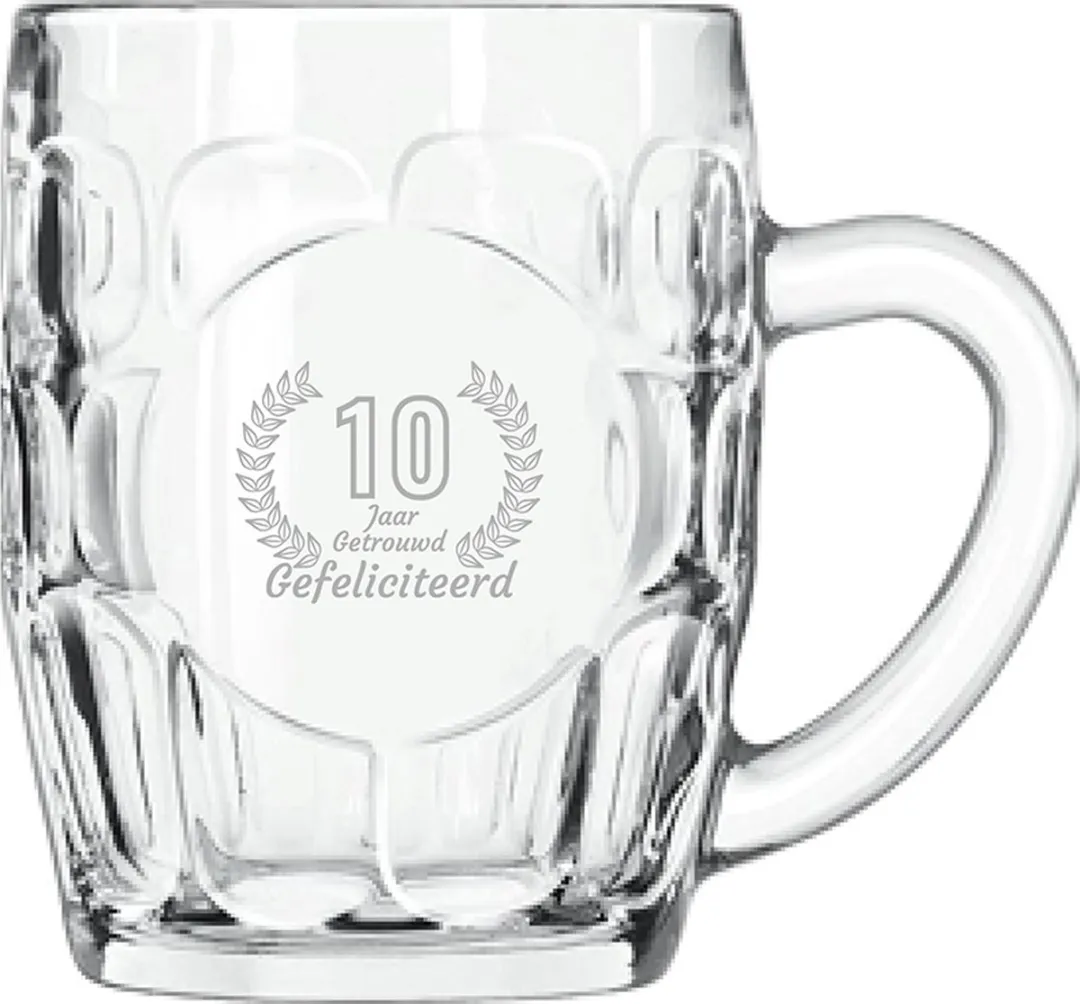 Libbey Bierpul Gefeliciteerd 10 Jaar Getrouwd 55cl