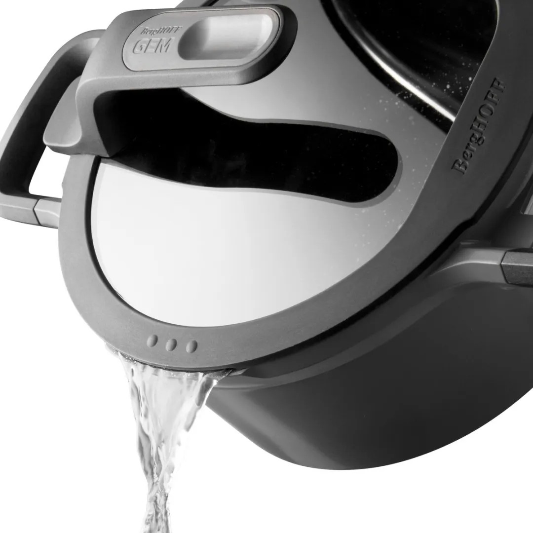 Kookpot met deksel en hittebestendige handvaten grijs 24 cm - Grijs - PFAS-vrij