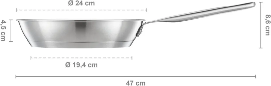 Fiskars Koekenpan All Steel Pure 24cm - RVS