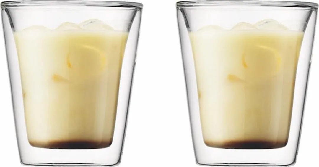 Bodum Dubbelwandige Koffie- / Theeglazen Canteen – 200 ml – 6 Stuks – Borosilicaatglas met Gepatenteerd Ventiel – Dubbelwandige Constructie Houdt Dranken Langer Warm of Koud – Vaatwasser- en Magnetronbestendig – Elegant en Functioneel Design