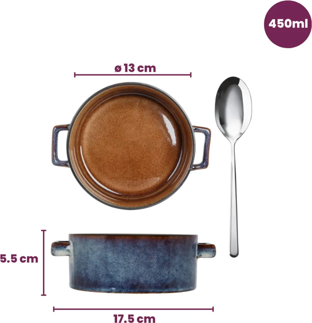 Cosy&Trendy Kom Quintana Amber Soepkommen - 4 Stuks Ø13cm
