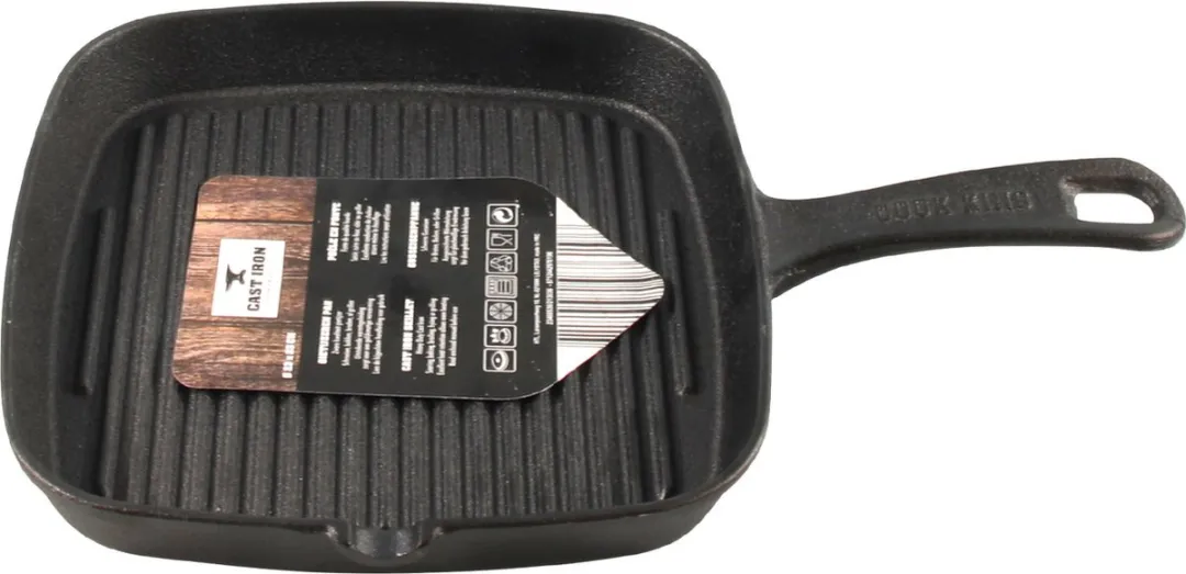 Svenska Living Gietijzeren Grillpan 26x26cm - Zwart