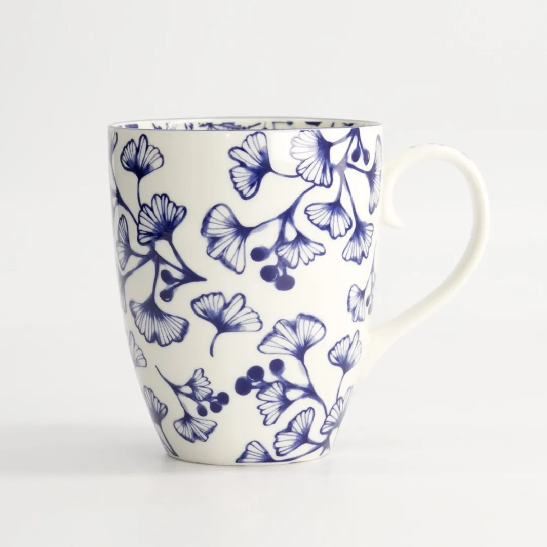 Tokyo Design Studio Flora Japonica Mok - 380ml - Blauw/Wit