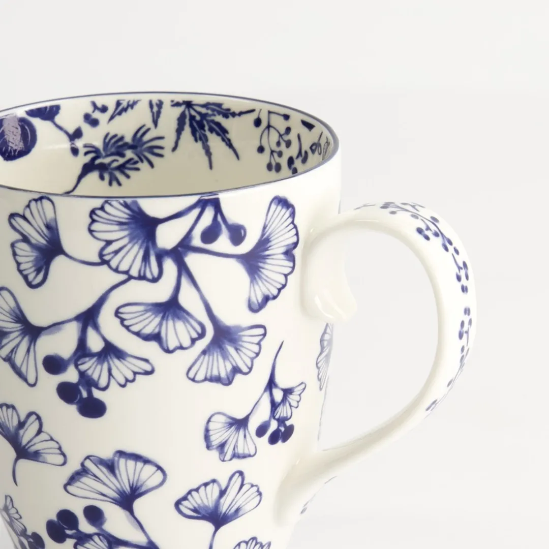 Tokyo Design Studio Flora Japonica Mok - 380ml - Blauw/Wit