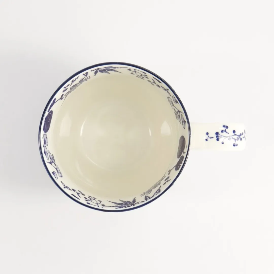Tokyo Design Studio Flora Japonica Mok - 380ml - Blauw/Wit