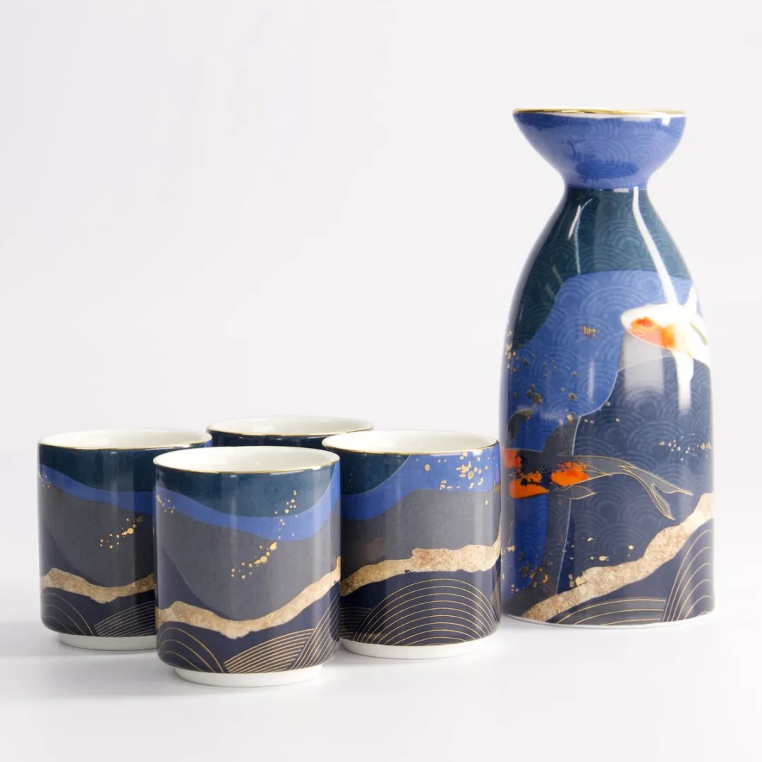 Tokyo Design Studio Kawaii Sake Set 21774 - Blauw
