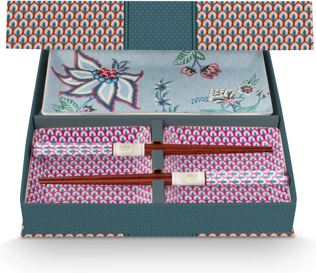 Pip Studio Flower Festival Blauw Sushi Set
