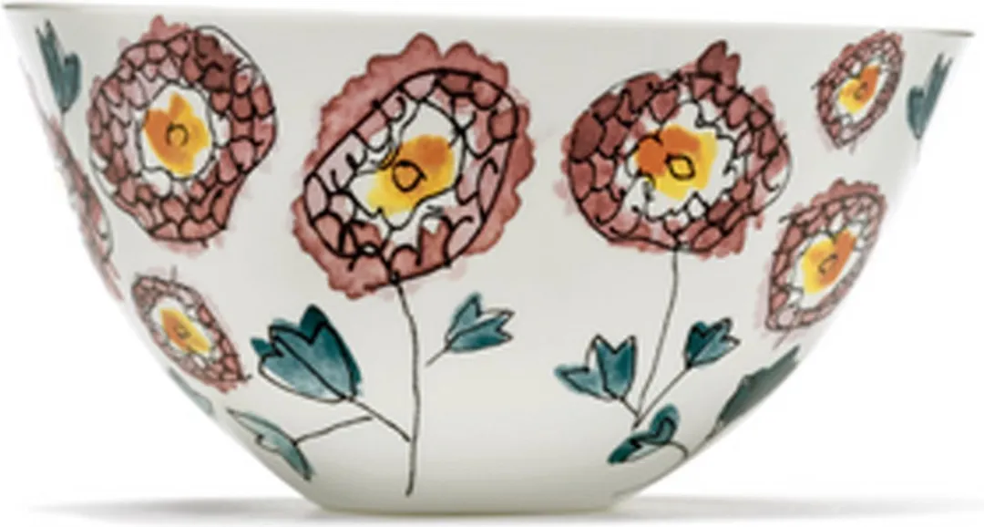 Serax MARNI Midnightflowers Serveerkom Anemone Milk 25cm - B9223122-307