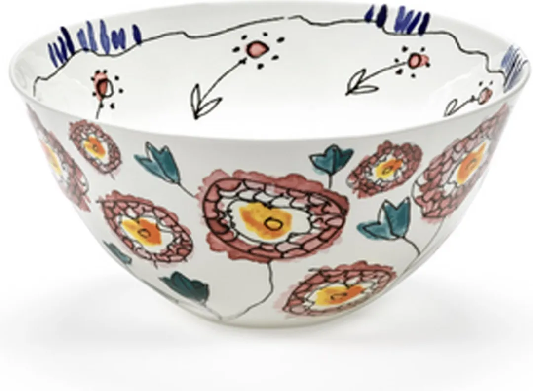 Serax MARNI Midnightflowers Serveerkom Anemone Milk 25cm