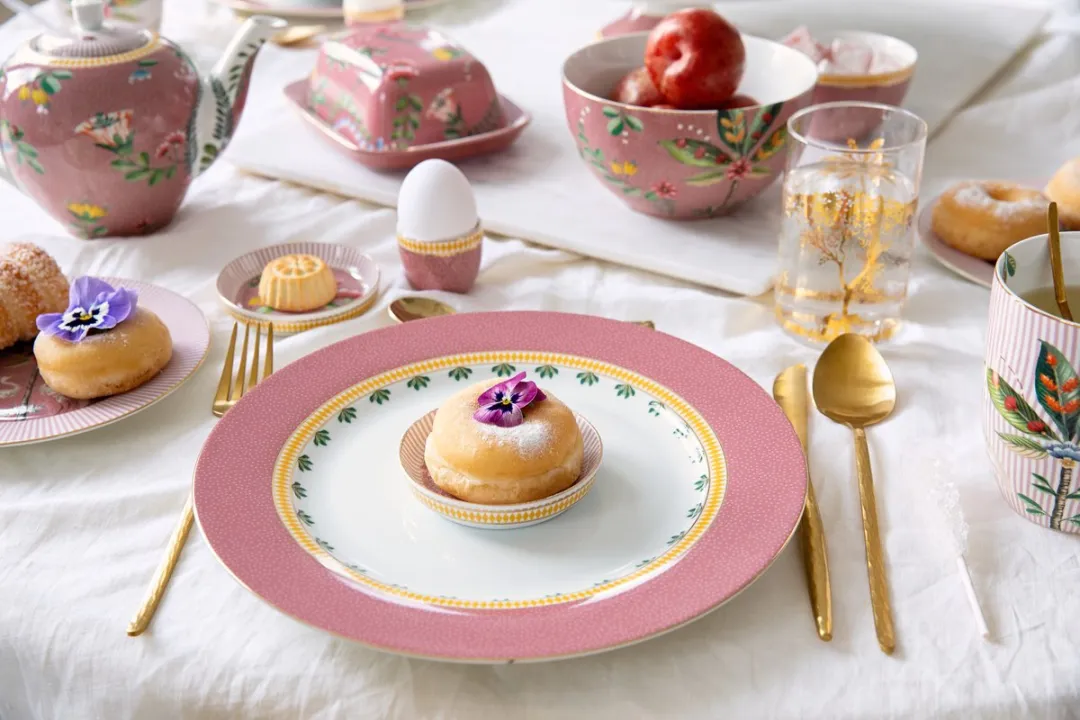 Pip Studio La Majorelle Dinerborden Roze - 26.5cm - Porselein - 2 Stuks